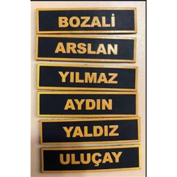 asayiş plastik isimlik