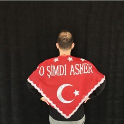Asker Şalı O Şimdi Asker Yazılı Şal