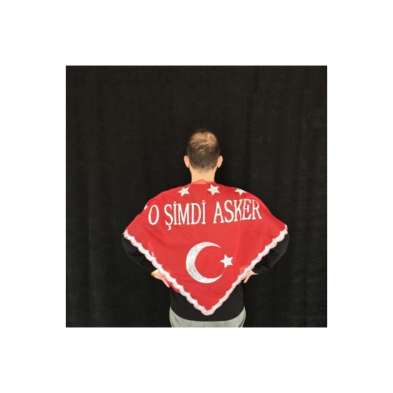 Asker Şalı O Şimdi Asker Yazılı Şal