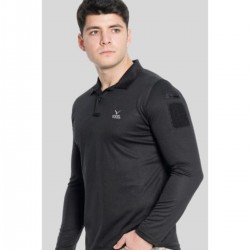 Unisex Siyah Uzun Kollu Yakalı Sweatshirt